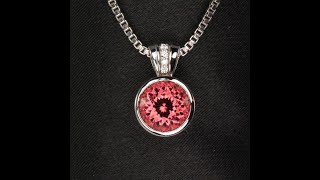 14K White Gold Pink Portuguese Bezel Pendant 4.97 Carats