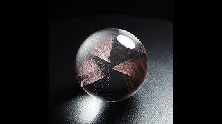 【Very Crystal】★38mm 稀有極品 星光紅針水晶球★【BW8312】立體千層金字塔紅針