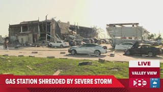 Cooke County storm: terrified people shelter in destroyed gas station