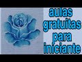 Como pintar rosa azul🌹aula gratuitas para iniciante