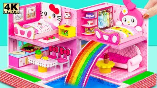 Make Hello Kitty House with My Melody Bedroom, Rainbow Slide from Cardboard - DIY Miniature House