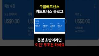 애드센스 워드프레스 블로그 운영 초반이라면 ‘이것’ 무조건 하세요