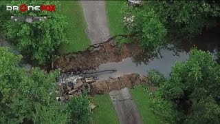 DroneFOX shows you the damage after family`s driveway wiped out