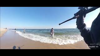 Salt water fishing stripers in New Jersey fishing with poppers