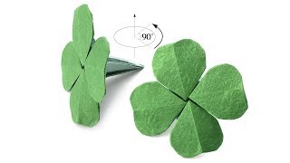 Saint Patrick’s Day Origami Clover (it's not shamrock but four-leaf clover) Tutorial (Hyo Ahn)