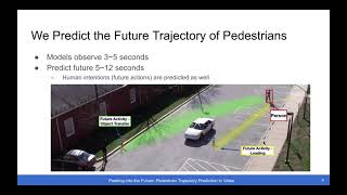 Research Talk - Pedestrian Trajectory Prediction in Videos - 视频中的行人轨迹预测 (In Chinese)