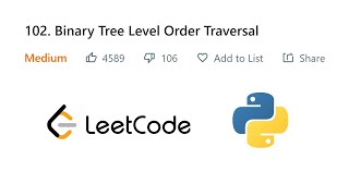 Binary Tree Level Order Traversal | Leetcode | Python | Love Babbar DSA Cracker Sheet