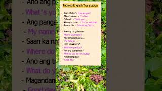 Basic Tagalog English Translation that you need to know #educationalvideo #english #tagalog