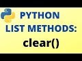 Python clear() List Method TUTORIAL