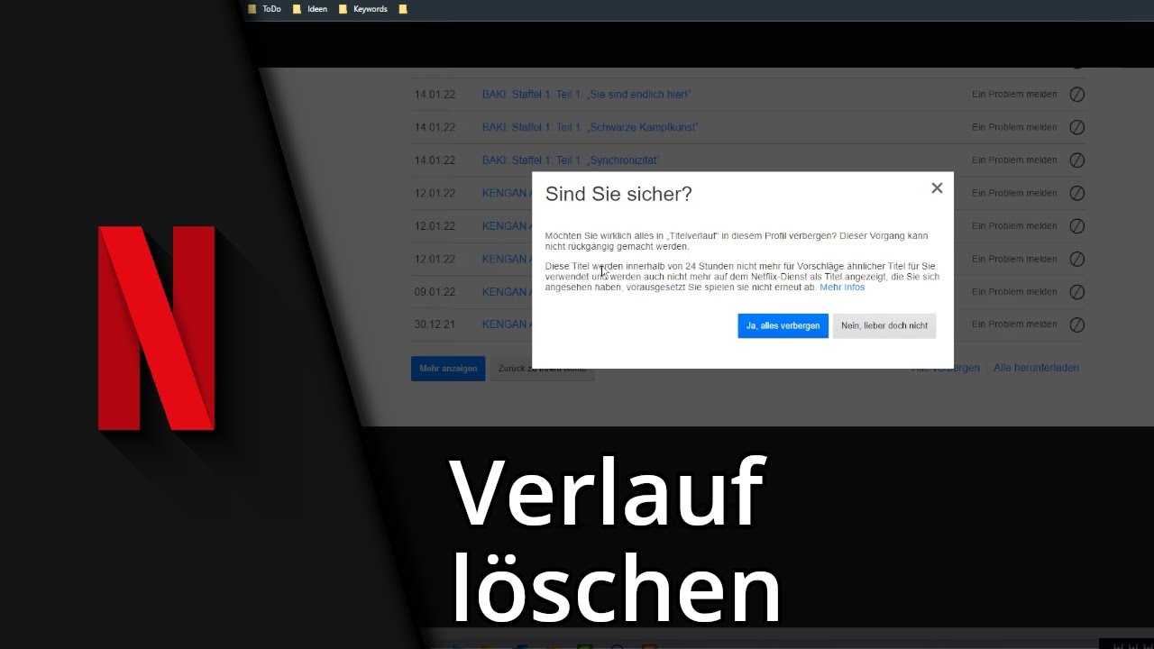 Netflix Verlauf Löschen | Netflix Verlauf Sehen Tutorial - YouTube