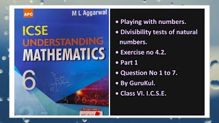 Playing With Numbers, Ex 4.2, Part 1, Class 6, M L Aggarwal - ICSE UNDERSTANDING MATHEMATICS
