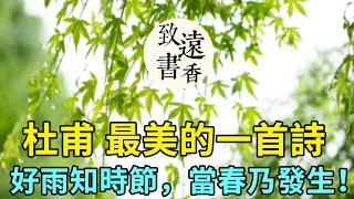 杜甫最美的一首诗《春夜喜雨》，好雨知时节，当春乃发生。千古绝唱，百读不厌！-致远书香