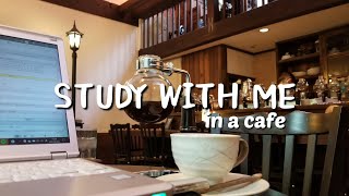 1.5 HOUR STUDY WITH ME in the CAFE | background noise, real-time, ASMR【勉強集中作業用】