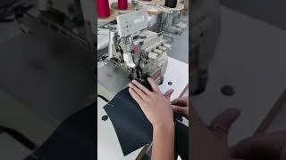 Yamato 6100D series Overlock working with REDSUN automatic trimming system