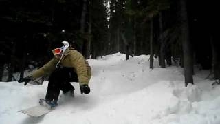 Snowboarding - Gnarly Log Jib in Breck