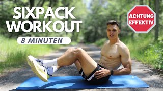 8 Minuten Sixpack Workout für Anfänger | Effektives Bauchtraining