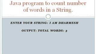 Java program to count number of words in a String