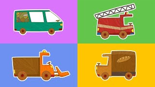 Car Toons full episodes! A fire truck, a tractor & a water tank truck. Cars and