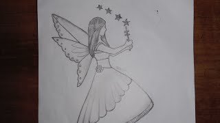 how to draw a beautiful fairy//কিভাবে একটি সুন্দরী পরী আঁকা যায়।।।