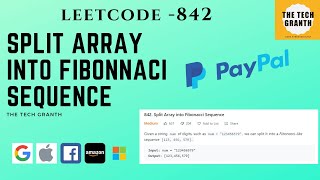 Leetcode 842 | Split Array into Fibonacci Sequence | PayPal Interview Question (Java Solution)