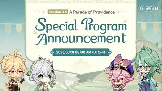 CONFIRMED!!! Version 3.6 Special Program Livestream, Rerun Banners - Genshin Impact