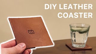 DIY Full Grain Leather Coaster | Relaxing ASMR Leather Craft Tutorial