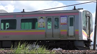 新発田市ラッピングE129系A11+B17編成【4K】信越本線上り438M