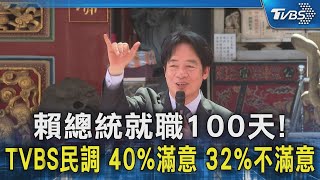 賴總統就職100天! TVBS民調 40%滿意 32%不滿意｜TVBS新聞 @TVBSNEWS02