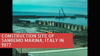 Construction Site of Sanremo marina, Italy in 1977 Archive footage