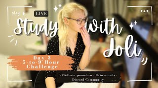 LIVE | 7 Hour Study with Me: 5-to-9 Challenge - Day 3| ASMR | Pomodoro 50-10min Timer | Discord