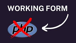How to Create a working contact form without PHP