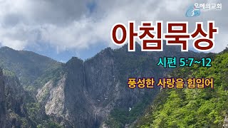 [아침묵상] 2024년 5월 10일(금) 시편5:7~12, 주께 피하는 모든 사람은 다 기뻐하며 주의 보호로 말미암아 기뻐 외치고, 주의 이름을 사랑하는 자는 즐거워하리이다(11)