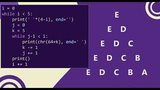 83 Alphabet Triangle Pattern without any pre-defined method using while loop in Python