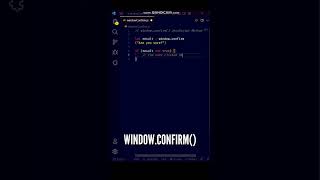 😍😍 Display confirmation dialog box with OK and Cancel button in JS #shorts #javascript #programming