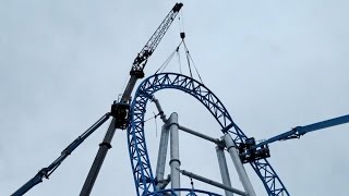 GaleForce construction with track topped off at Playland's Castaway Cove