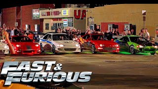 Mazda RX-7 VS Eclipse First Street Race - The Fast And The Furious (2001)