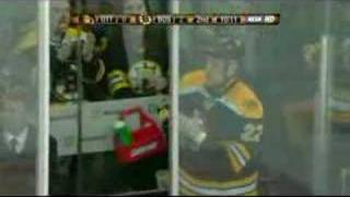 Shawn Thornton jumps Cody Bass after a hit on Stuart