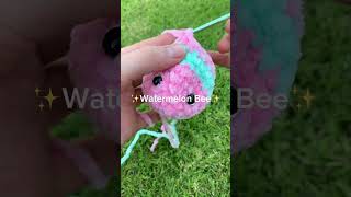 7 days of tasty bees! Day 2/7 ✨watermelon bee✨ #crochet #foryou #animals #bee #feedshorts