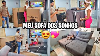 NOSSO SOFÁ NOVO CHEGOU😱😍 SOFÁ RETRÁTIL E RECLINÁVEL SEVILHA 2,50m- KING HOUSE | By Luana Santos