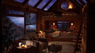 Cozy Log Cabin Ambience - 8 Hours of Relaxing Rain Sounds, Nature Sounds