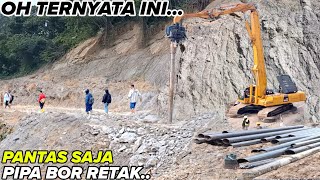 Terlihat Jelas...Struktur Tanah Sangat Keras Di Titik Pemancangan Pipa Jalan Batu Jomba