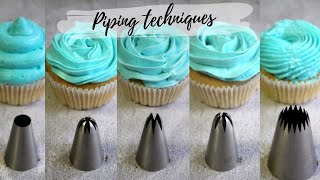 5 Easy Piping Techniques for Cakes & Cupcakes |Rose Nozzle | Cake decoration |1M  | 2D | B1 | 9FT