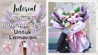 TUTORIAL MERANGKAI BUKET BUNGA PALSU | HOW TO WRAP FLOWER BOUQUET