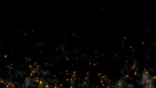 Luminous Fire Particles Overlay With Soft Smoke Effect In 4K