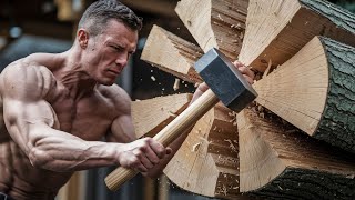 Up Close Look at the Mesmerizing Process of Wood Splitting and Forestry Work