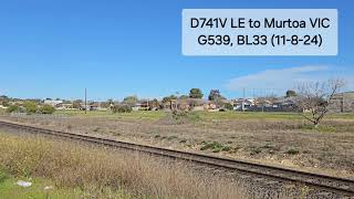 D741V LE G539, BL33 to Murtoa Siding, 1510, 11/8/24, Stawell VIC