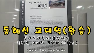 부산도시철도1호선 교대역에서 동해선광역전철 교대역 갈아타기(환승) 2022.2.2수