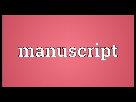 What is manuscript in short answer?