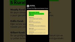 Ölmeden Önce Öğrenmeniz Gereken 5 Kural Murphy KuralıBir şeyin olmasından ne kadar korkarsan o şeyin