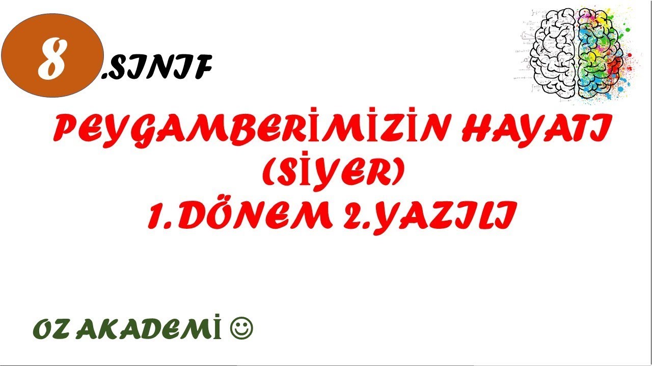 8.Sınıf Peygamberimizin Hayatı Siyer 1.Dönem 2.Yazılı Soruları - YouTube